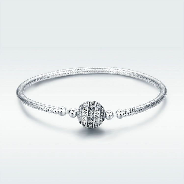 Bracciale rigido in argento sterling Exquisite Life S925 intarsiato con gemme, 17cm, 18cm, 19cm, 20cm