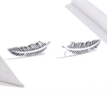 Orecchini di piume retrò Orecchini per ragazze in argento sterling, SCE865