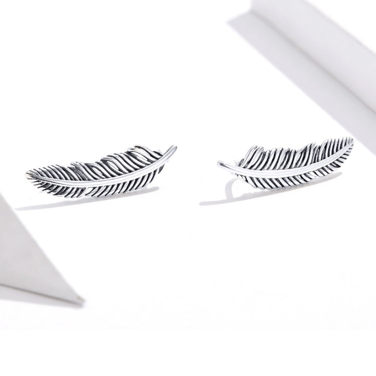 Orecchini di piume retrò Orecchini per ragazze in argento sterling, SCE865