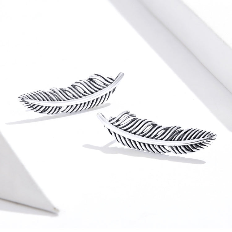 Orecchini di piume retrò Orecchini per ragazze in argento sterling, SCE865