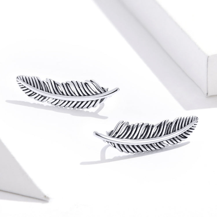 Orecchini di piume retrò Orecchini per ragazze in argento sterling, SCE865