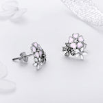Orecchini femminili di temperamento degli orecchini dell'argento sterlina del fiore della margherita, SCE400