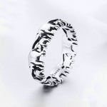 Anello in argento sterling S925 Anello intarsiato vintage della famiglia degli elefanti, 6 US Size, 7 US Size, 8 US Size, 9 US Size