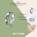 Anello in argento sterling S925 Anello intarsiato vintage della famiglia degli elefanti, 6 US Size, 7 US Size, 8 US Size, 9 US Size