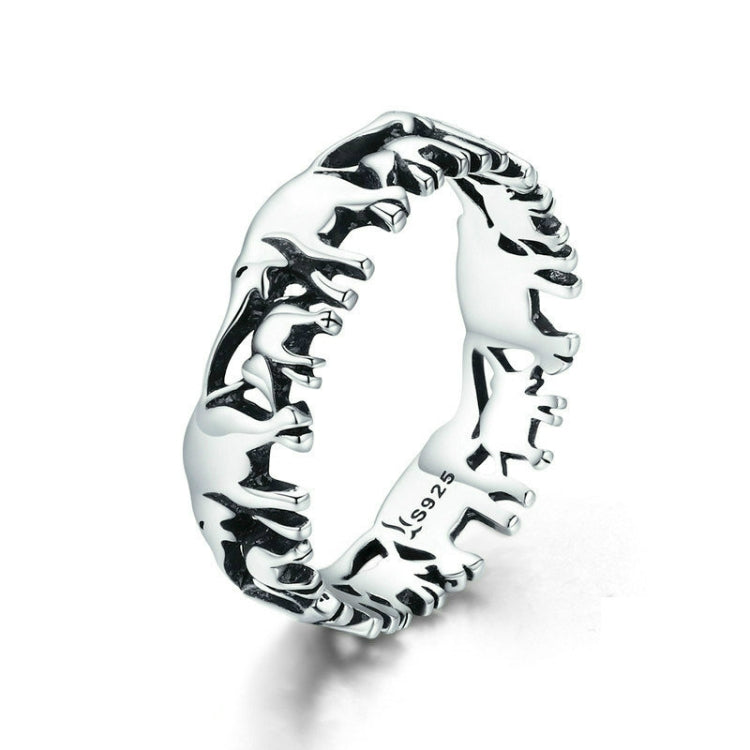 Anello in argento sterling S925 Anello intarsiato vintage della famiglia degli elefanti, 6 US Size, 7 US Size, 8 US Size, 9 US Size
