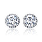 Orecchini con zirconi Orecchini semplici per ragazze in argento sterling, SCE358