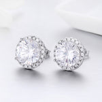 Orecchini con zirconi Orecchini semplici per ragazze in argento sterling, SCE358