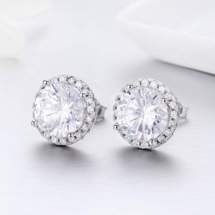 Orecchini con zirconi Orecchini semplici per ragazze in argento sterling, SCE358