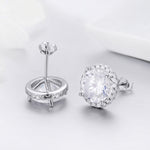 Orecchini con zirconi Orecchini semplici per ragazze in argento sterling, SCE358