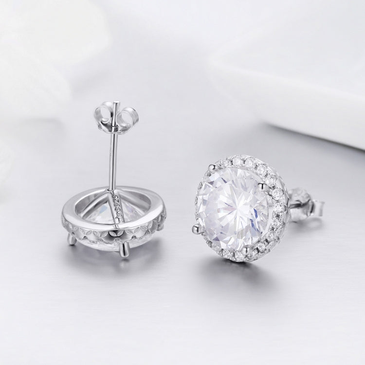 Orecchini con zirconi Orecchini semplici per ragazze in argento sterling, SCE358