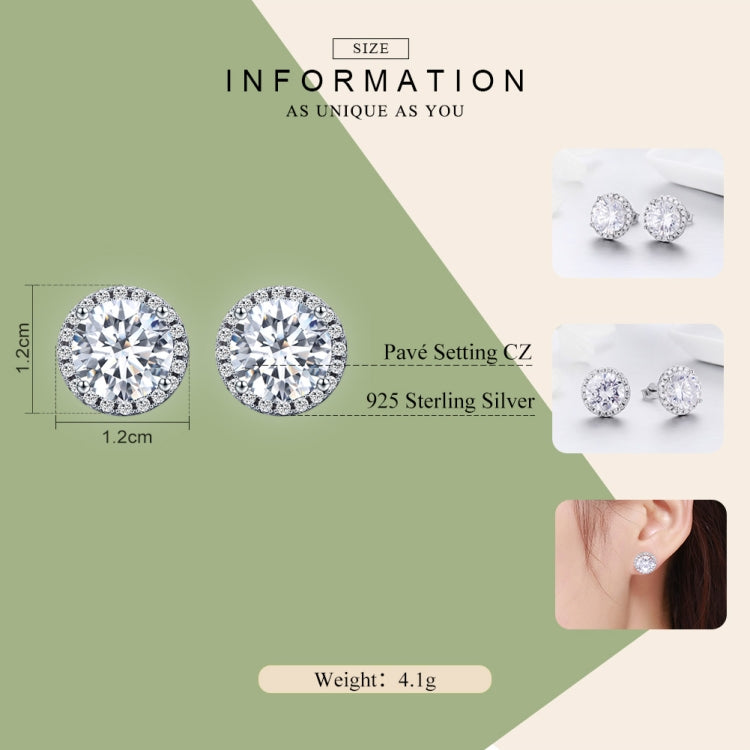 Orecchini con zirconi Orecchini semplici per ragazze in argento sterling, SCE358
