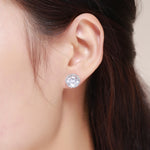 Orecchini con zirconi Orecchini semplici per ragazze in argento sterling, SCE358