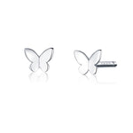 Orecchini a farfalla in argento sterling Orecchini da ragazza placcati in platino freschi, semplici e compatti, SCE775