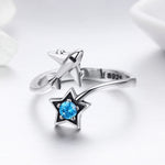 Anello in argento sterling S925 Anello femminile aperto da viaggio interstellare, SCR322