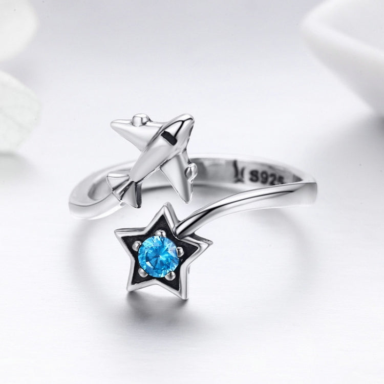 Anello in argento sterling S925 Anello femminile aperto da viaggio interstellare, SCR322