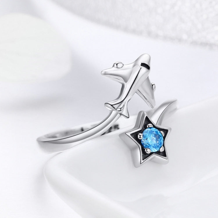 Anello in argento sterling S925 Anello femminile aperto da viaggio interstellare, SCR322