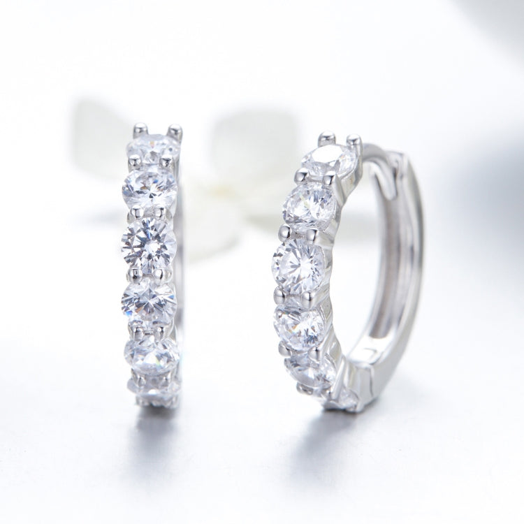 Orecchini gioielli in argento sterling con zirconi placcati platino, SCE524