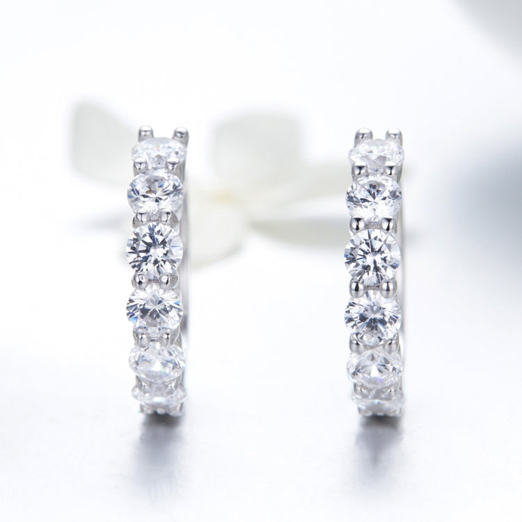 Orecchini gioielli in argento sterling con zirconi placcati platino, SCE524