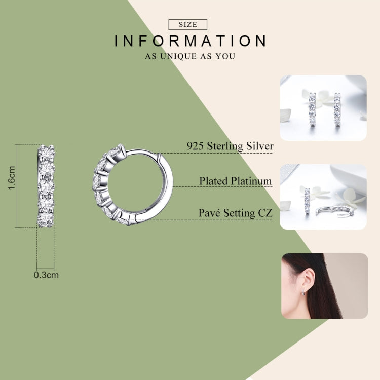 Orecchini gioielli in argento sterling con zirconi placcati platino, SCE524