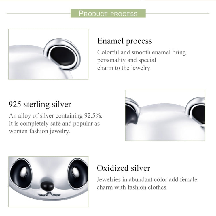 Orecchini femminili di temperamento degli orecchini in argento sterling Panda S925, SCE386