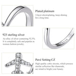 Anello in argento sterling 925 con zirconi piani, anello aperto placcato in oro bianco, SCR623