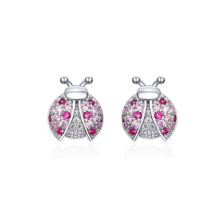Orecchini a forma di insetti in argento sterling Orecchini a coccinella a sette stelle Orecchini per ragazza placcati in platino, SCE715