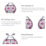 Orecchini a forma di insetti in argento sterling Orecchini a coccinella a sette stelle Orecchini per ragazza placcati in platino, SCE715