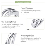 Anello in argento sterling placcato platino S925 Anello aperto alla moda semplice, SCR483