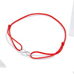 Braccialetto di moda con cordino rosso S925 in argento sterling per ragazze, SCB176