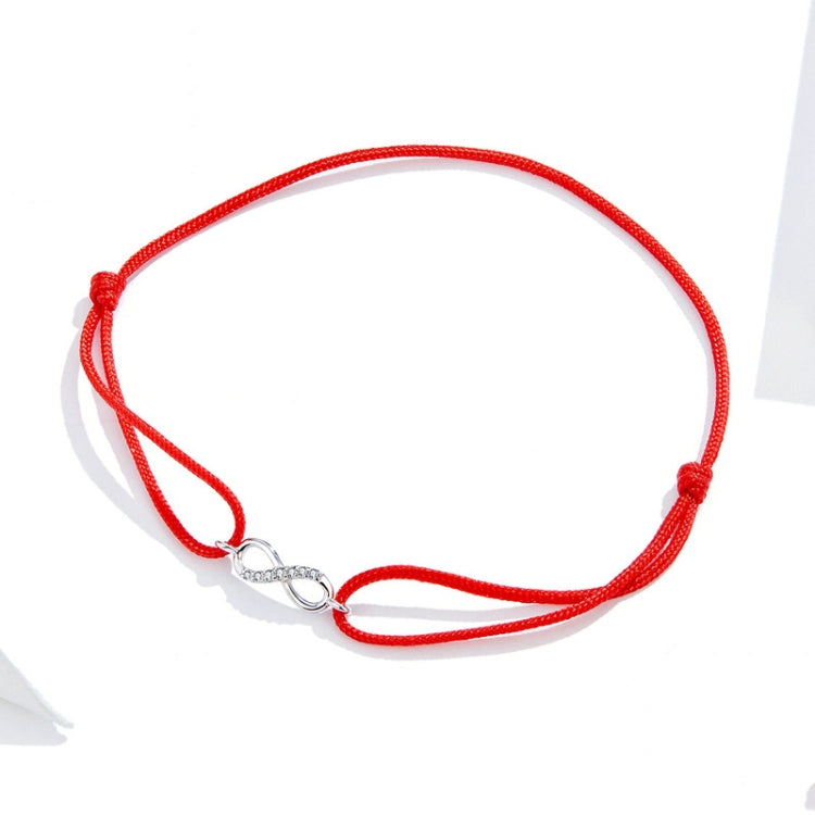 Braccialetto di moda con cordino rosso S925 in argento sterling per ragazze, SCB176