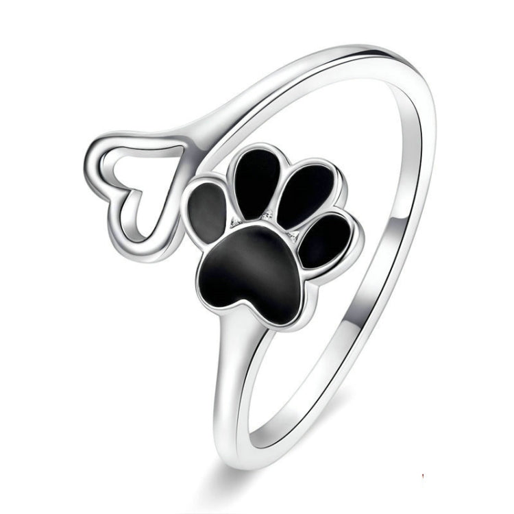 Anello donna in argento sterling S925 con stampa zampa