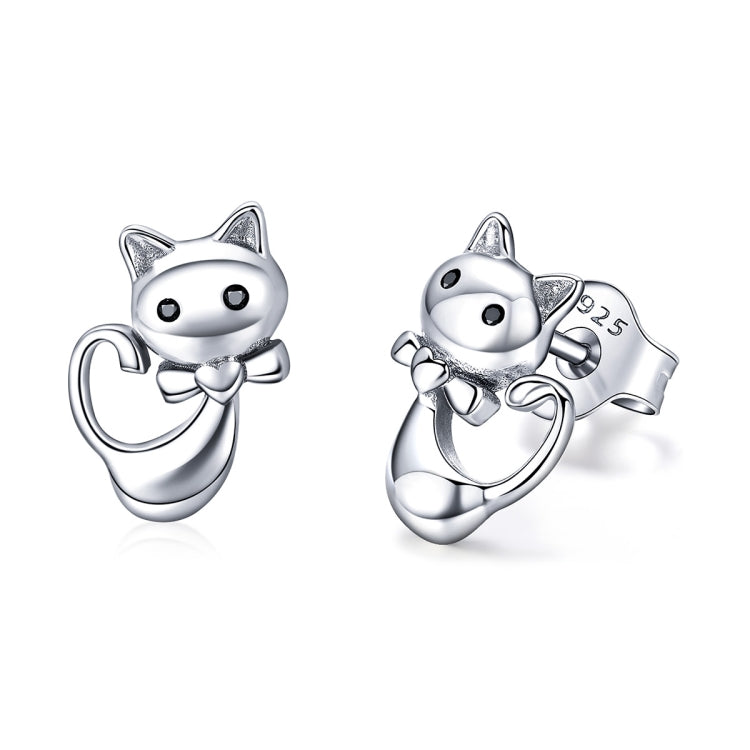 Orecchini gatto Orecchini da donna in argento sterling S925 con personalità semplice, SCE450