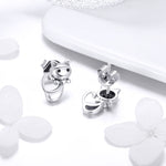 Orecchini gatto Orecchini da donna in argento sterling S925 con personalità semplice, SCE450