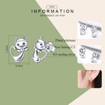 Orecchini gatto Orecchini da donna in argento sterling S925 con personalità semplice, SCE450