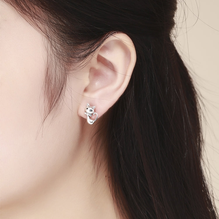 Orecchini gatto Orecchini da donna in argento sterling S925 con personalità semplice, SCE450