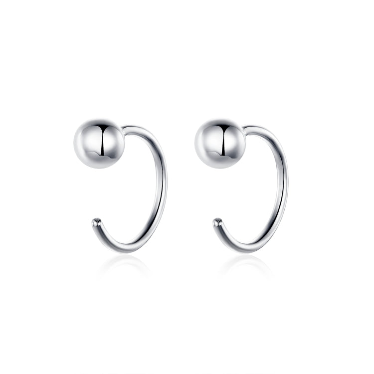 Orecchini in argento sterling placcati platino a sfera 1 cm