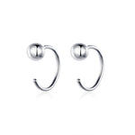 Orecchini in argento sterling Orecchini semplici placcati in platino Orecchini a sfera temperamento piccoli, SCE782-A