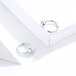 Orecchini in argento sterling Orecchini semplici placcati in platino Orecchini a sfera temperamento piccoli, SCE782-A