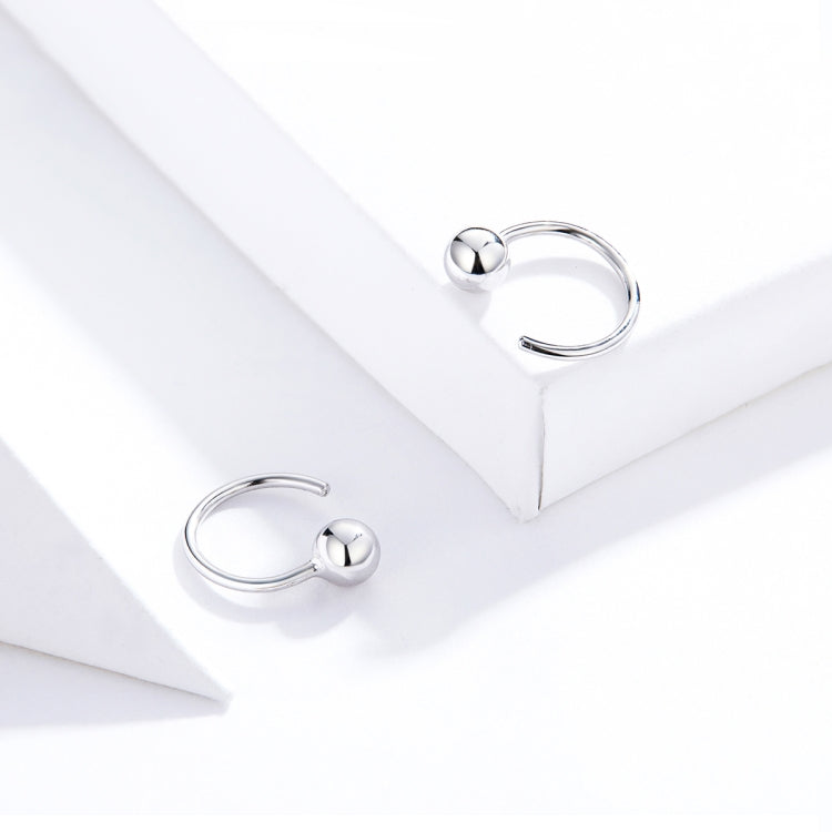 Orecchini in argento sterling Orecchini semplici placcati in platino Orecchini a sfera temperamento piccoli, SCE782-A