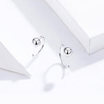 Orecchini in argento sterling Orecchini semplici placcati in platino Orecchini a sfera temperamento piccoli, SCE782-A