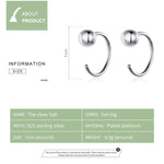 Orecchini in argento sterling Orecchini semplici placcati in platino Orecchini a sfera temperamento piccoli, SCE782-A
