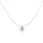 Collana con linea di pesce invisibile Collana con pendente in zircone Collana in argento sterling S925, SCN332
