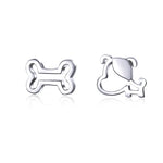 Orecchini in argento sterling con osso di cane cavo Gioielli semplici, SCE649