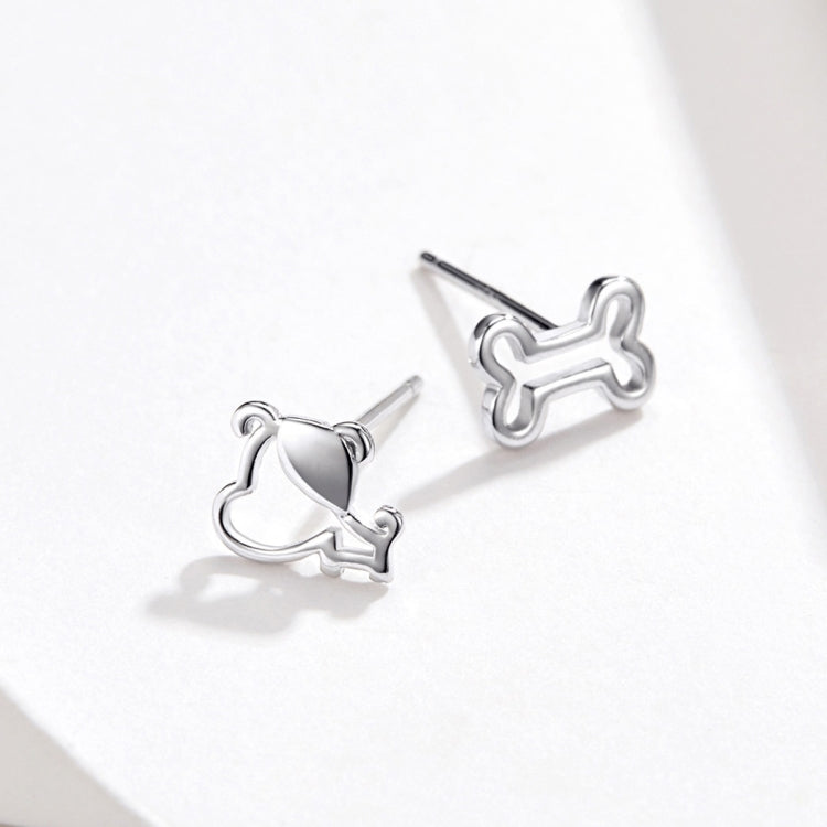 Orecchini in argento sterling con osso di cane cavo Gioielli semplici, SCE649