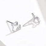 Orecchini in argento sterling con osso di cane cavo Gioielli semplici, SCE649