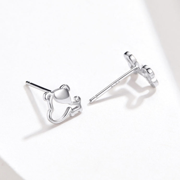 Orecchini in argento sterling con osso di cane cavo Gioielli semplici, SCE649
