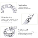 Anello aperto retrò alla moda Anello in argento sterling S925 con stella e luna placcato platino con zirconi, SCR638
