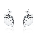 Orecchini di bradipo animale Orecchini semplici in argento sterling, SCE327