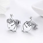 Orecchini di bradipo animale Orecchini semplici in argento sterling, SCE327