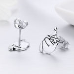 Orecchini di bradipo animale Orecchini semplici in argento sterling, SCE327